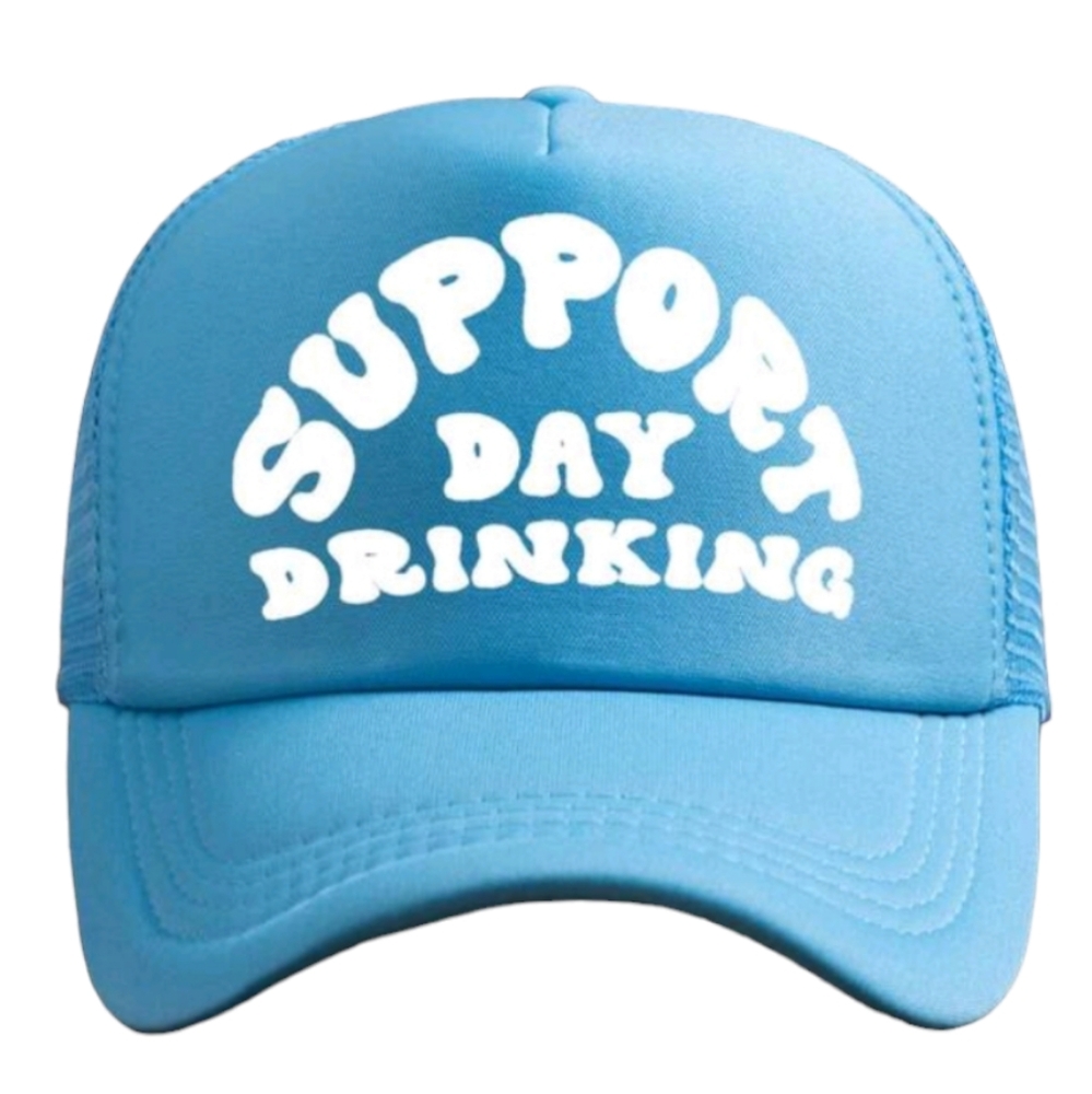 Unisex Support Day Drinking Trucker Hat Baby Blue✨️